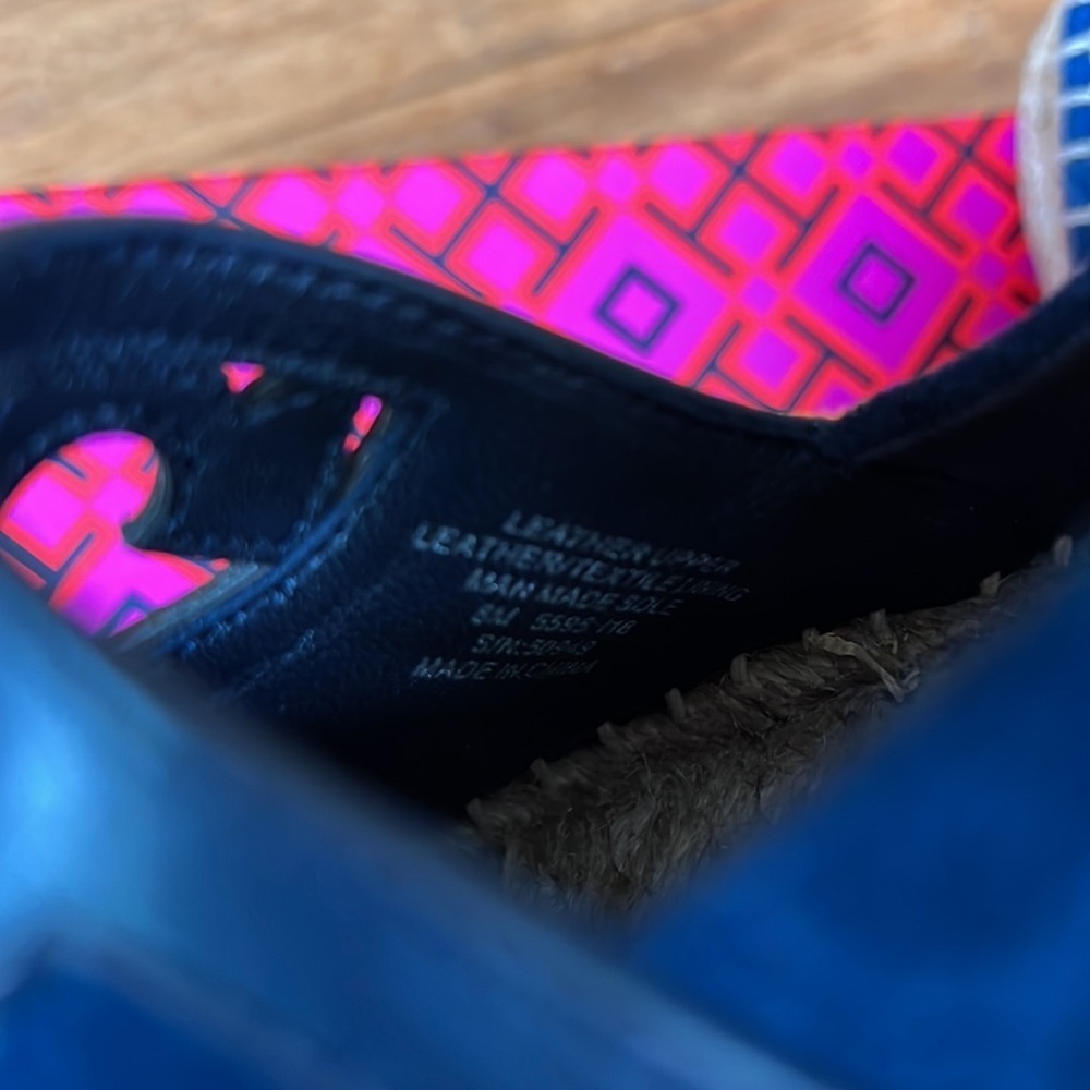 NEW TORY BURCH SIDNEY ESPADRILLE Navy Sz 8 - Picture 6 of 8